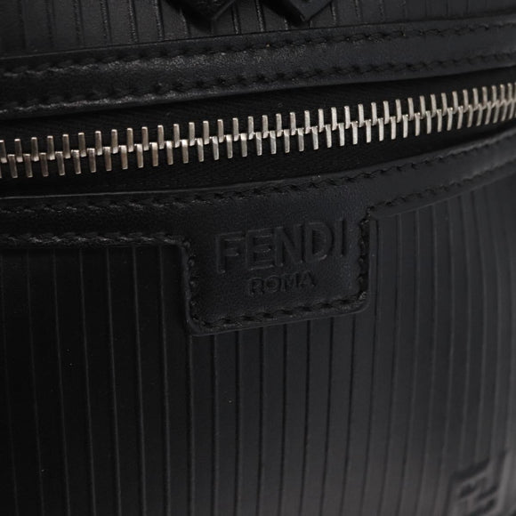 FENDI Travel Mini bag Hand Bag Leather 2way Black Silver Auth ka1501M