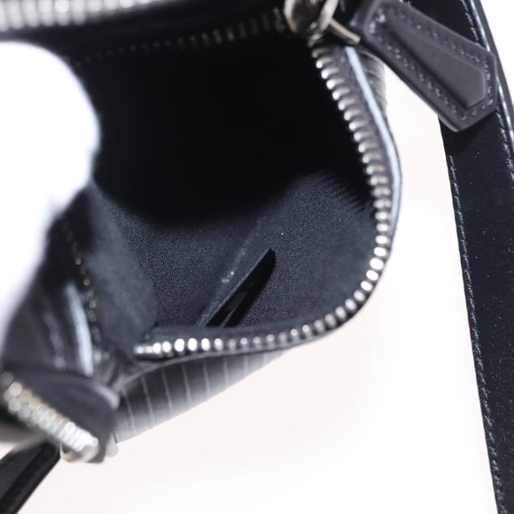 FENDI Travel Mini bag Hand Bag Leather 2way Black Silver Auth ka1501M