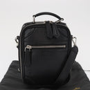 FENDI Travel Mini bag Hand Bag Leather 2way Black Silver Auth ka1501M-12