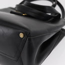 Salvatore Ferragamo Vala Hand Bag Leather 2way Black Gold Auth ka1503-13