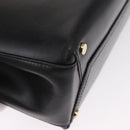 Salvatore Ferragamo Vala Hand Bag Leather 2way Black Gold Auth ka1503-14