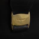 Salvatore Ferragamo Vala Hand Bag Leather 2way Black Gold Auth ka1503-16