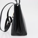 Salvatore Ferragamo Vala Hand Bag Leather 2way Black Gold Auth ka1503-4