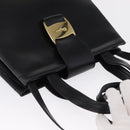 Salvatore Ferragamo Vala Hand Bag Leather 2way Black Gold Auth ka1503-6