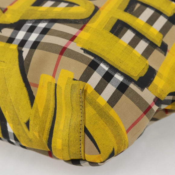 BURBERRY Nova Check Body Bag Canvas Beige Gelb Auth ka1508M