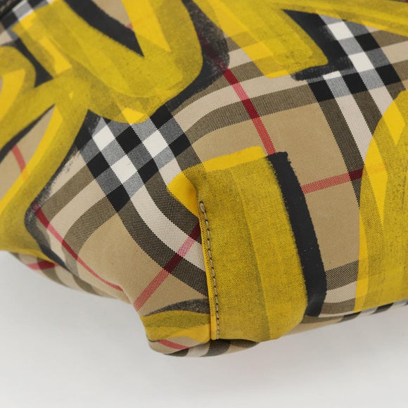 BURBERRY Nova Check Body Bag Canvas Beige Gelb Auth ka1508M