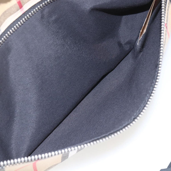 BURBERRY Nova Check Body Bag Canvas Beige Gelb Auth ka1508M