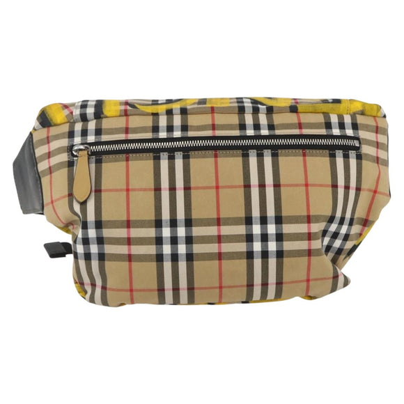BURBERRY Nova Check Body Bag Canvas Beige Gelb Auth ka1508M