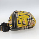 BURBERRY Nova Check Body Bag Canvas Beige Gelb Auth ka1508M-3