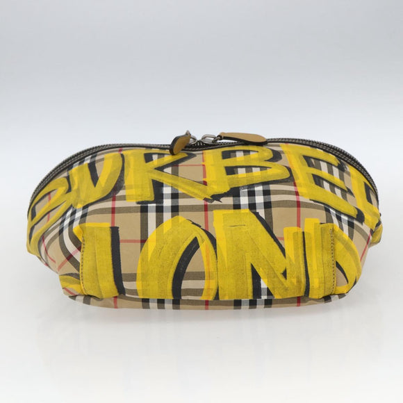 BURBERRY Nova Check Body Bag Canvas Beige Gelb Auth ka1508M