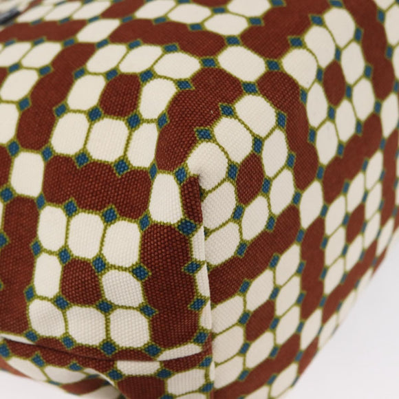 BALLY Hand Bag Canvas Gold Brown Auth ka1509