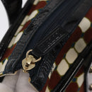 BALLY Hand Bag Canvas Gold Brown Auth ka1509-14