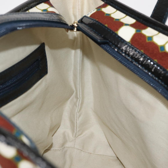 BALLY Hand Bag Canvas Gold Brown Auth ka1509