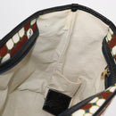 BALLY Hand Bag Canvas Gold Brown Auth ka1509-18