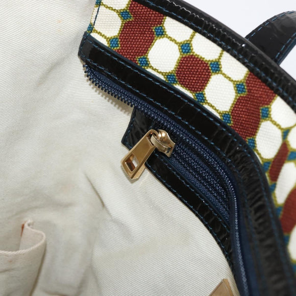 BALLY Hand Bag Canvas Gold Brown Auth ka1509