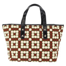 BALLY Hand Bag Canvas Gold Brown Auth ka1509-2