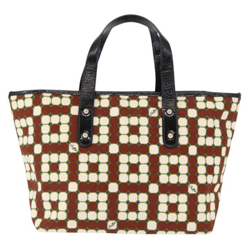 BALLY Hand Bag Canvas Gold Brown Auth ka1509 - 0