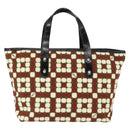 BALLY Hand Bag Canvas Gold Brown Auth ka1509-3