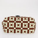 BALLY Hand Bag Canvas Gold Brown Auth ka1509-9