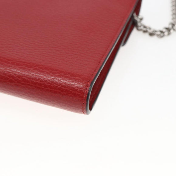 GUCCI Dionysus Chain Wallet Leather Red 401231 Auth ka1510M