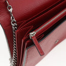 GUCCI Dionysus Chain Wallet Leather Red 401231 Auth ka1510M-19