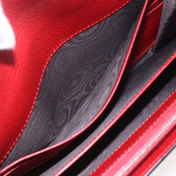 GUCCI Dionysus Chain Wallet Leather Red 401231 Auth ka1510M