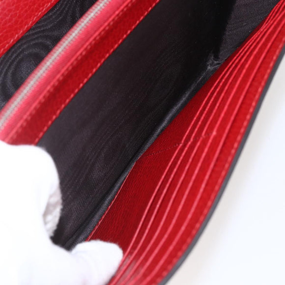 GUCCI Dionysus Chain Wallet Leather Red 401231 Auth ka1510M