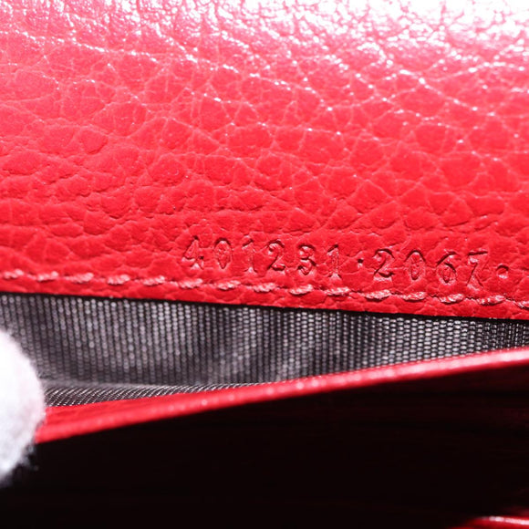 GUCCI Dionysus Chain Wallet Leather Red 401231 Auth ka1510M