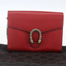 GUCCI Dionysus Chain Wallet Leather Red 401231 Auth ka1510M-12