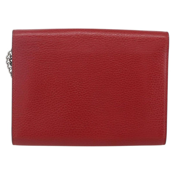 GUCCI Dionysus Chain Wallet Leather Red 401231 Auth ka1510M