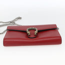 GUCCI Dionysus Chain Wallet Leather Red 401231 Auth ka1510M-5