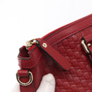 GUCCI Micro GG Canvas Handtasche Leder Rot Gold 449656 Auth ka1512-9