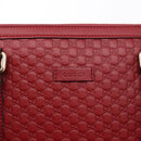 GUCCI Micro GG Canvas Handtasche Leder Rot Gold 449656 Auth ka1512-18