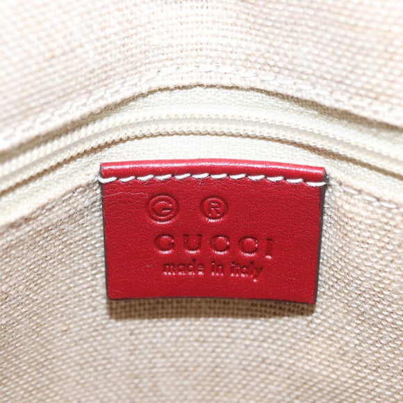 GUCCI Micro GG Canvas Handtasche Leder Rot Gold 449656 Auth ka1512