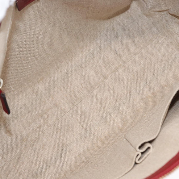 GUCCI Micro GG Canvas Handtasche Leder Rot Gold 449656 Auth ka1512