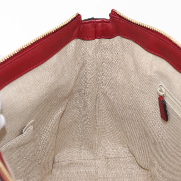 GUCCI Micro GG Canvas Handtasche Leder Rot Gold 449656 Auth ka1512