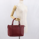 GUCCI Micro GG Canvas Hand Bag Leather Red Gold 449656 Auth ka1512-23