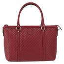 GUCCI Micro GG Canvas Handtasche Leder Rot Gold 449656 Auth ka1512-13