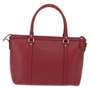 GUCCI Micro GG Canvas Handtasche Leder Rot Gold 449656 Auth ka1512-2