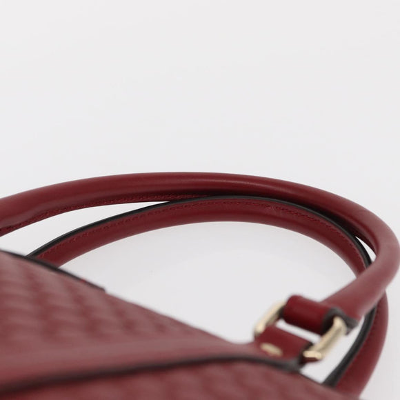 GUCCI Micro GG Canvas Handtasche Leder Rot Gold 449656 Auth ka1512