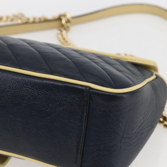 GUCCI GG Marmont Chain Shoulder Bag Leather Red Gold 443497 Auth ka1515SAM