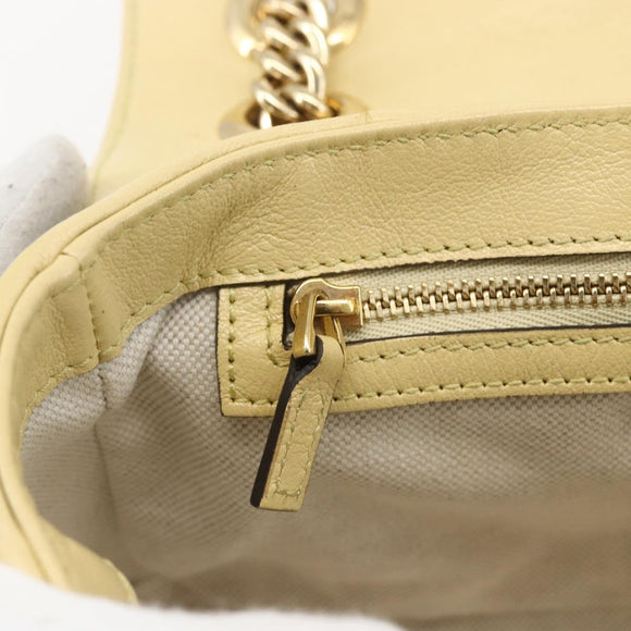 GUCCI GG Marmont Chain Shoulder Bag Leather Red Gold 443497 Auth ka1515SAM