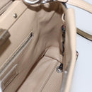 FENDI Mini Peek A Boo Hand Bag Leather 2way Beige Silver Auth ka1516M-22