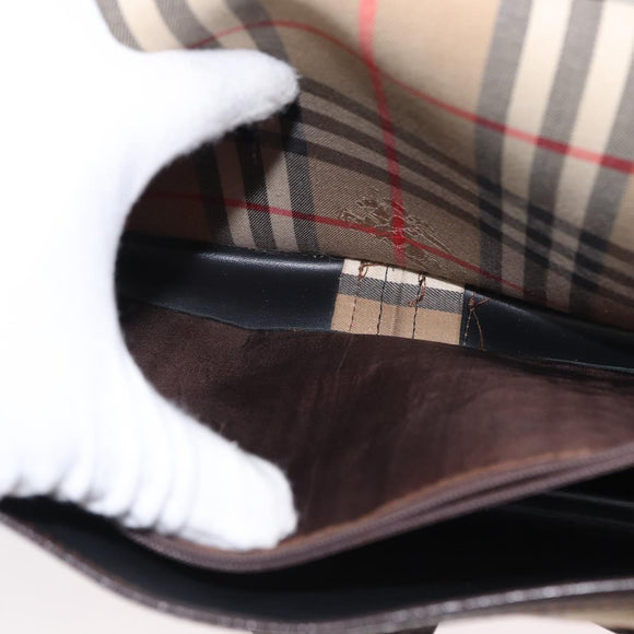 Burberrys Nova Check Shoulder Bag Canvas Beige Gold Auth ka152