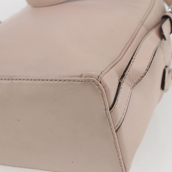 FENDI By The Way Rucksack Leder Beige Silber Auth ka1520M