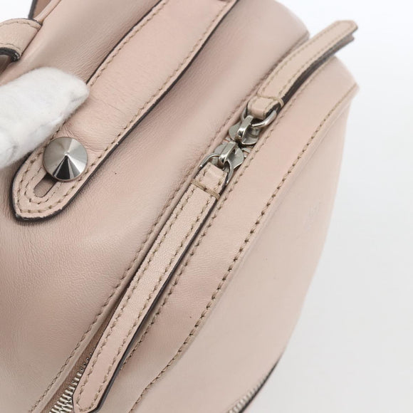 FENDI By The Way Rucksack Leder Beige Silber Auth ka1520M