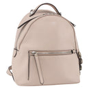 FENDI By The Way Rucksack Leder Beige Silber Auth ka1520M-1