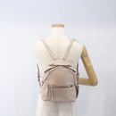 FENDI By The Way Rucksack Leder Beige Silber Auth ka1520M-27