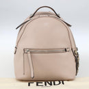 FENDI By The Way Rucksack Leder Beige Silber Auth ka1520M-12