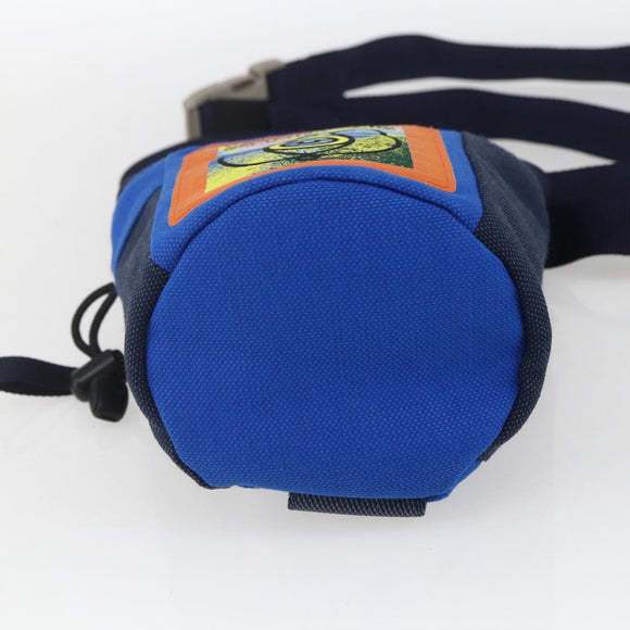 LOEWE Eye Nature Shoulder Bag Canvas Navy Gold Auth ka1524M